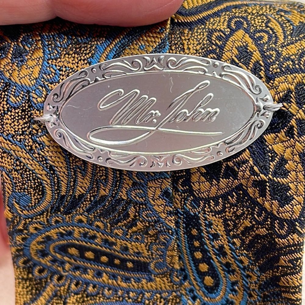 Vintage “Mr.John” jacquard paisley tie 100% silk